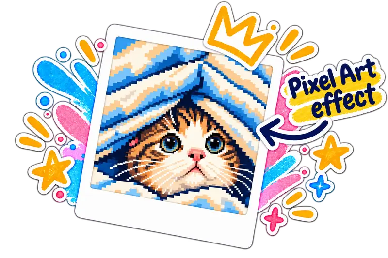Photo with Pixel Art effect applied