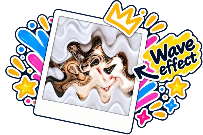 Photo with Wave effect applied